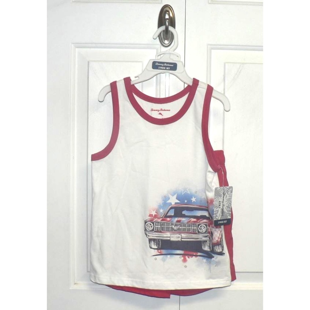 Tommy Bahama Boys 2 Piece Tank & Short Freedom Set Red White & Blue Small(5/6)